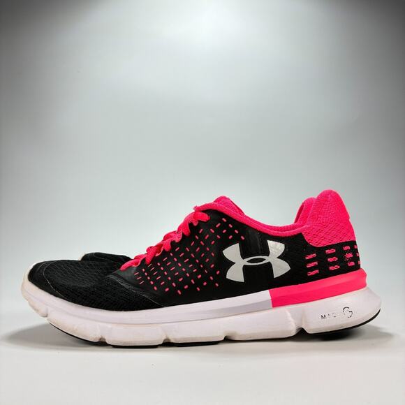 Under Armour Speed Swift 2 Black Pink Running Shoes 1285498-004 Women's Size 8 - Picture 4 of 10